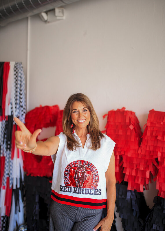 J.HOFFMAN'S Queen of Sparkles Texas Tech Mascot Tank
