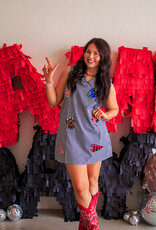 J.HOFFMAN'S Queen of Sparkles Texas Tech Mini Icon Gingham Dress