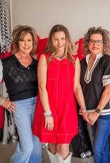 J.HOFFMAN'S Topstitched Tiered Dress