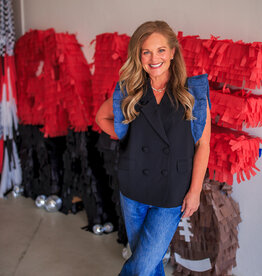 J.HOFFMAN'S Jobi Vest- Black/ Denim