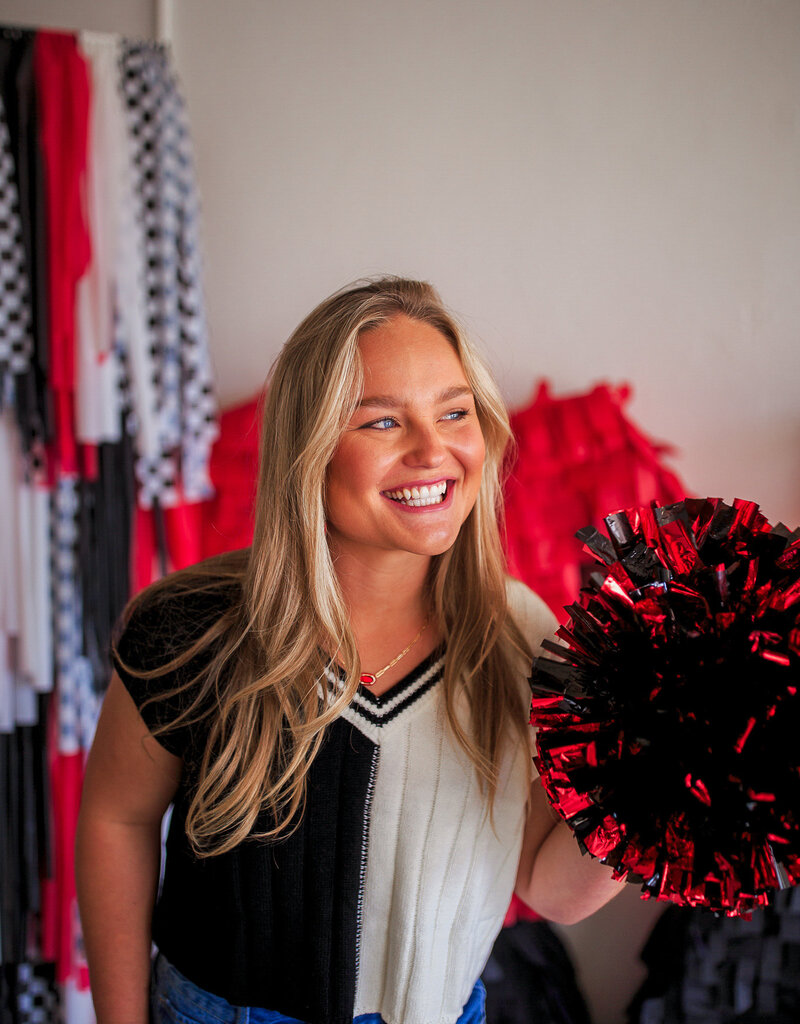 Blaze Block Sweater- Black/ White