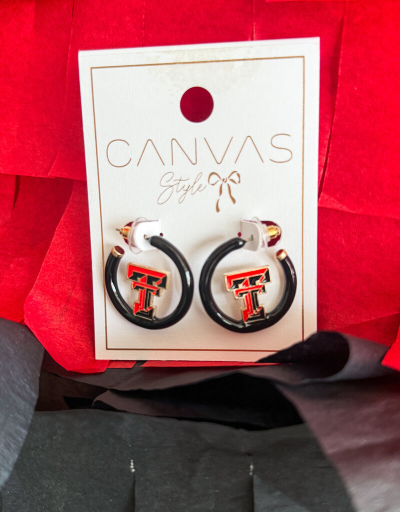 J.HOFFMAN'S Double T Black Logo Enamel Hoops