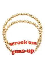 J.HOFFMAN'S Guns Up & Wreck Em Bracelets- Set of 2