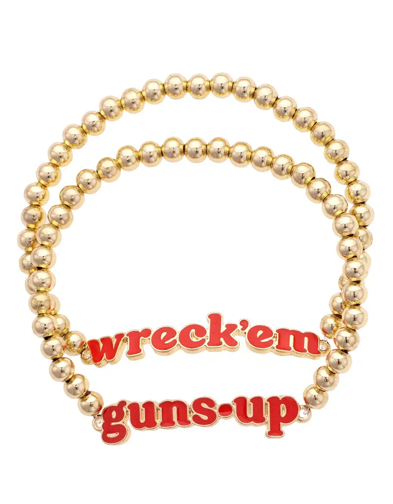 J.HOFFMAN'S Guns Up & Wreck Em Bracelets- Set of 2