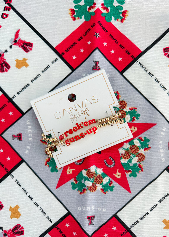 J.HOFFMAN'S Guns Up & Wreck Em Bracelets- Set of 2