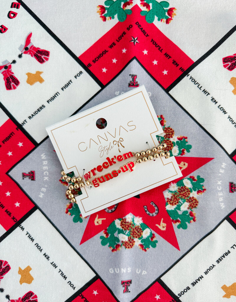 J.HOFFMAN'S Guns Up & Wreck Em Bracelets- Set of 2