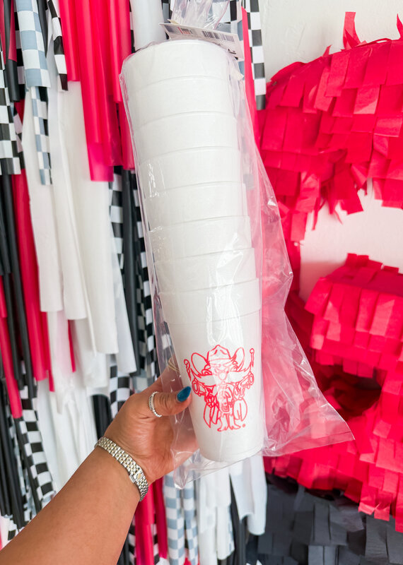 J.HOFFMAN'S Texas Tech 20oz Styrofoam Cups- Set of 8