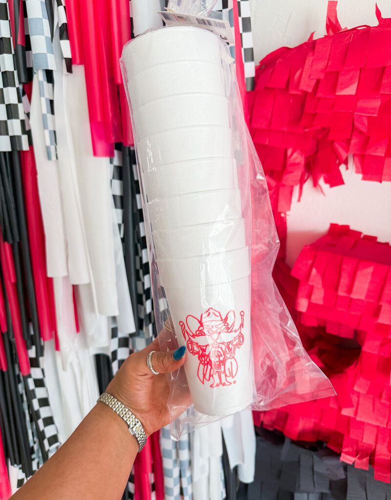 J.HOFFMAN'S Texas Tech 20oz Styrofoam Cups- Set of 8