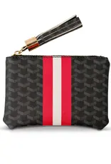 J.HOFFMAN'S The Zipper Pouch- Black/ Red