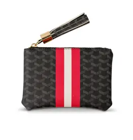 J.HOFFMAN'S The Zipper Pouch- Black/ Red