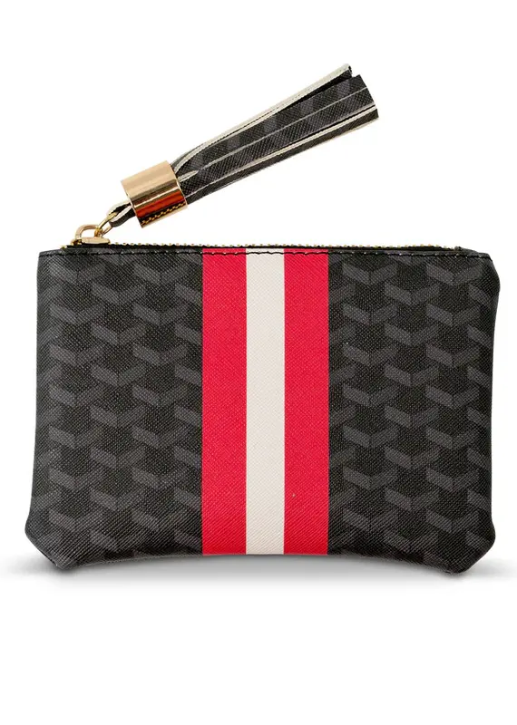 J.HOFFMAN'S The Zipper Pouch- Black/ Red