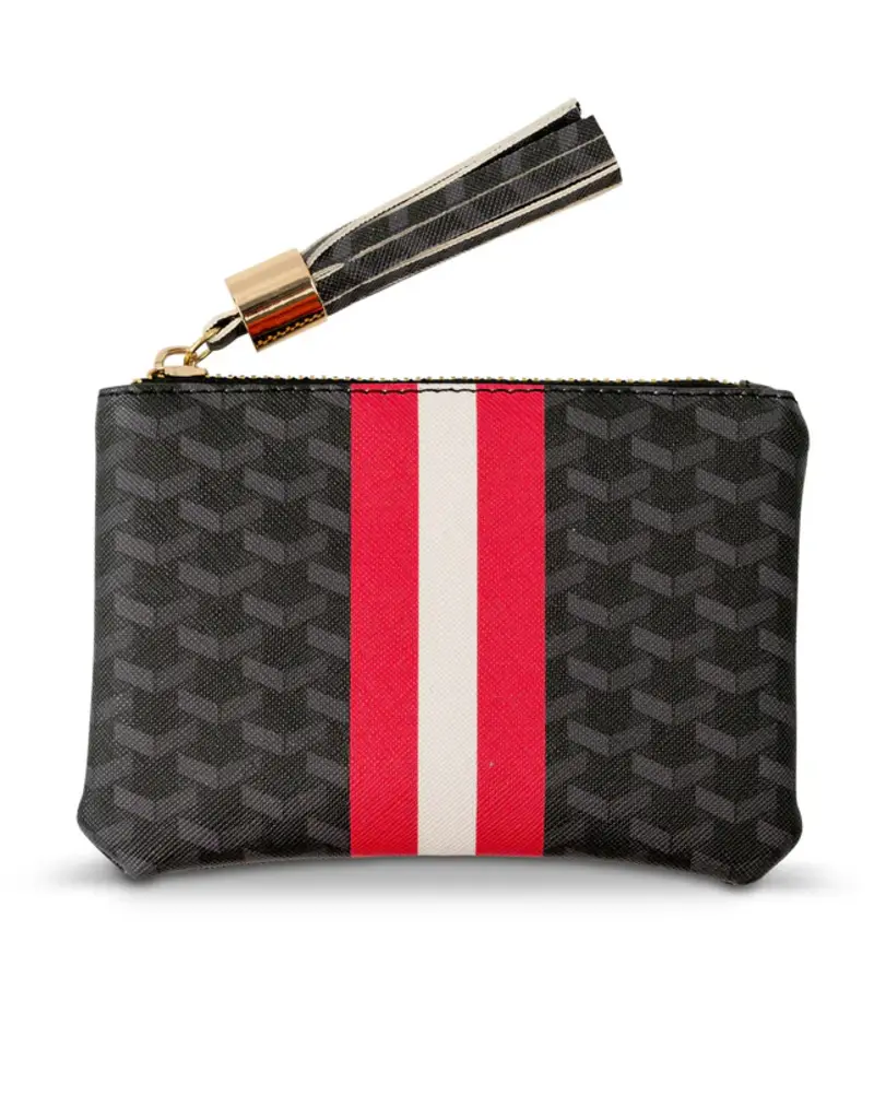 J.HOFFMAN'S The Zipper Pouch- Black/ Red