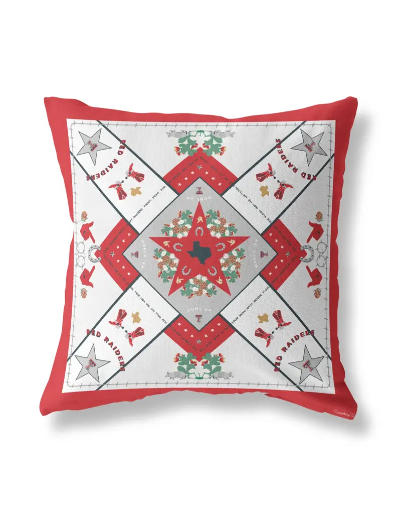 J.HOFFMAN'S Texas Tech Red Raiders Cotton Pillow Cover