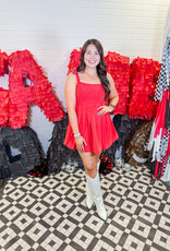 J.HOFFMAN'S Fit & Flare Mini Dress - Washed Red