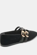 J.HOFFMAN'S Baylee Grommet Flat- Onyx Suede