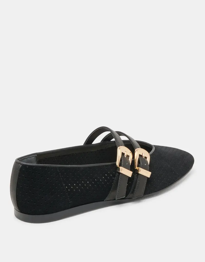 J.HOFFMAN'S Baylee Grommet Flat- Onyx Suede