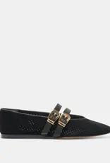 J.HOFFMAN'S Baylee Grommet Flat- Onyx Suede