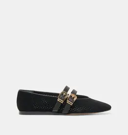J.HOFFMAN'S Baylee Grommet Flat- Onyx Suede