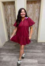 J.HOFFMAN'S Pink Collar Affair Dress- Burgandy