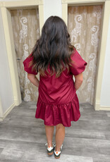 J.HOFFMAN'S Pink Collar Affair Dress- Burgandy