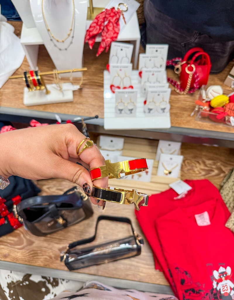 J.HOFFMAN'S Texas Map Bangle- Black