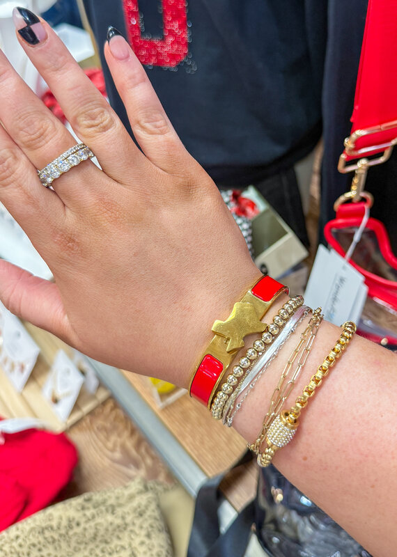 J.HOFFMAN'S Texas Map Bangle- Red