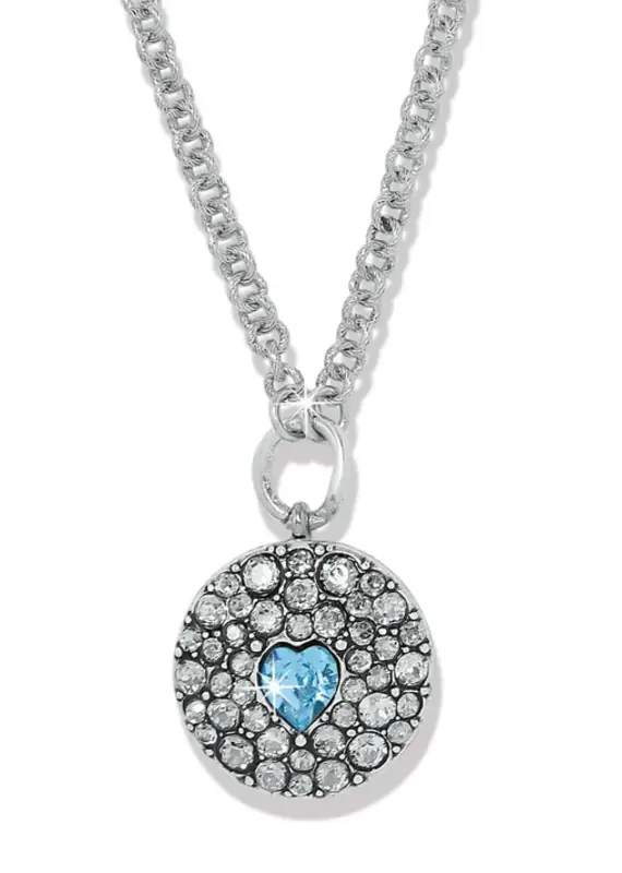 Mystery Of Love Heart Necklace in Aqua