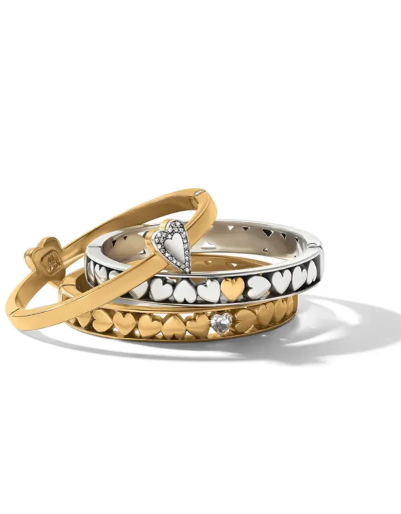 Mystery Of Love Crystal Heart Hinged Bangle