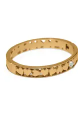 Mystery Of Love Crystal Heart Hinged Bangle