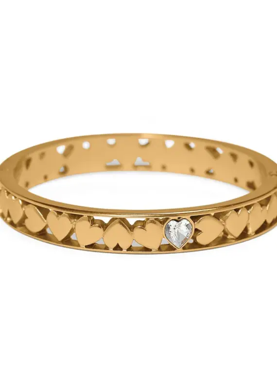 Mystery Of Love Crystal Heart Hinged Bangle