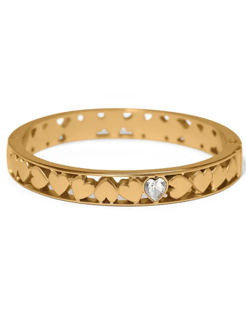 Mystery Of Love Crystal Heart Hinged Bangle