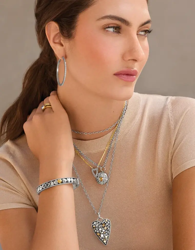 Mystery Of Love Heart Gold Heart Hinged Bnagle