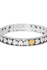 Mystery Of Love Heart Gold Heart Hinged Bnagle