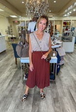 J.HOFFMAN'S Plisse Skirt- Chocolate