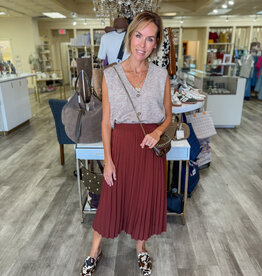 J.HOFFMAN'S Plisse Skirt- Chocolate