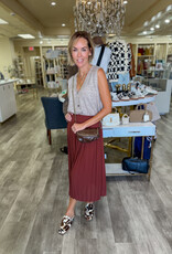 J.HOFFMAN'S Plisse Skirt- Chocolate