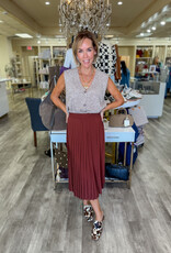 J.HOFFMAN'S Plisse Skirt- Chocolate