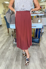 J.HOFFMAN'S Plisse Skirt- Chocolate