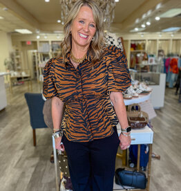 J.HOFFMAN'S Britt Top- Tiger Jacquard