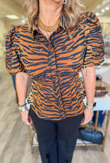 J.HOFFMAN'S Britt Top- Tiger Jacquard