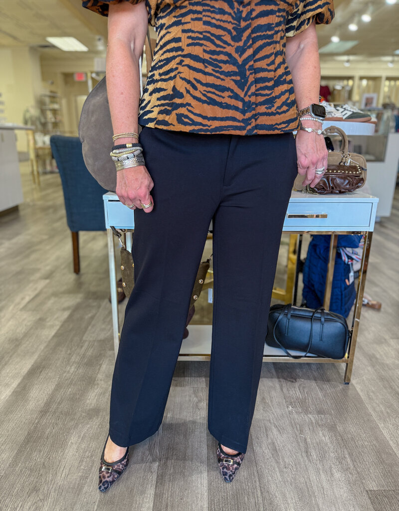 J.HOFFMAN'S Kelsey High Rise Wide Leg Trouser- Black