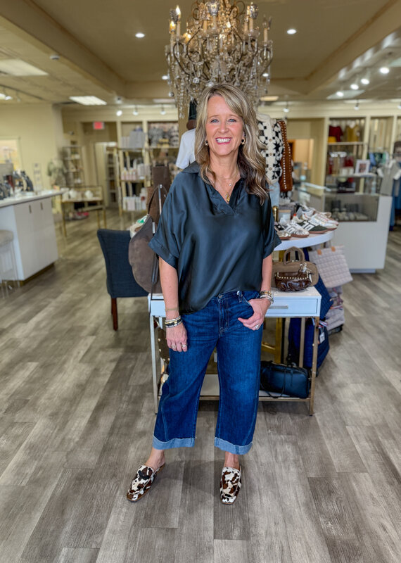 J.HOFFMAN'S Farrah Top- Smokey