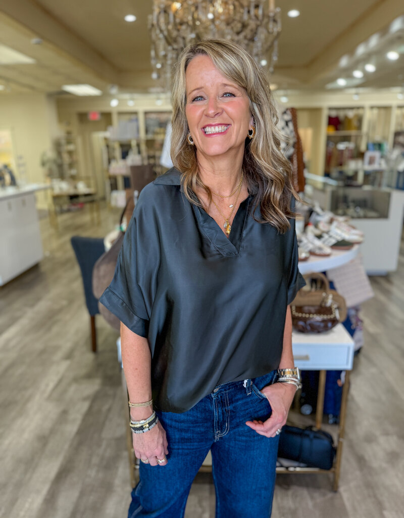 J.HOFFMAN'S Farrah Top- Smokey