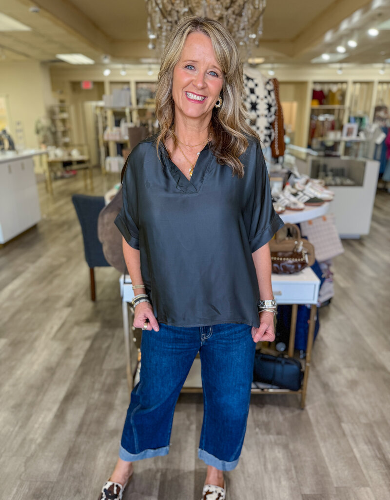 J.HOFFMAN'S Farrah Top- Smokey