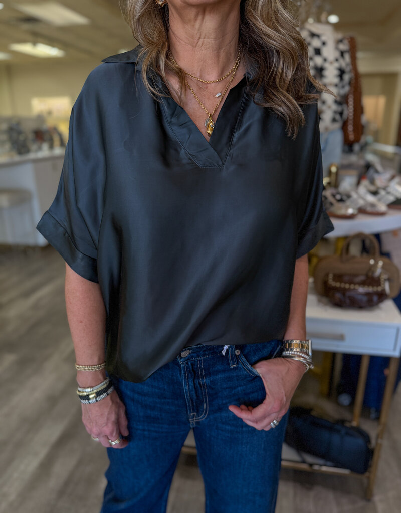 J.HOFFMAN'S Farrah Top- Smokey