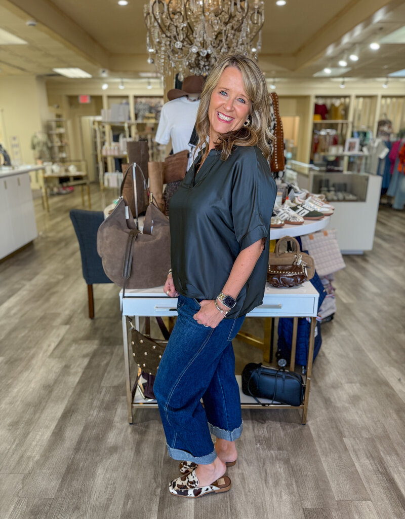 J.HOFFMAN'S Farrah Top- Smokey