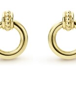LAGOS 18K Gold & Blk Cav 10MM Circle Drop Ear