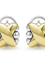 LAGOS Embrace Two-Tone X Omega Clip Earrings