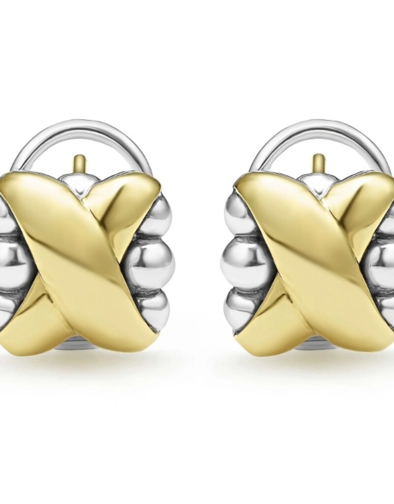 LAGOS Embrace Two-Tone X Omega Clip Earrings