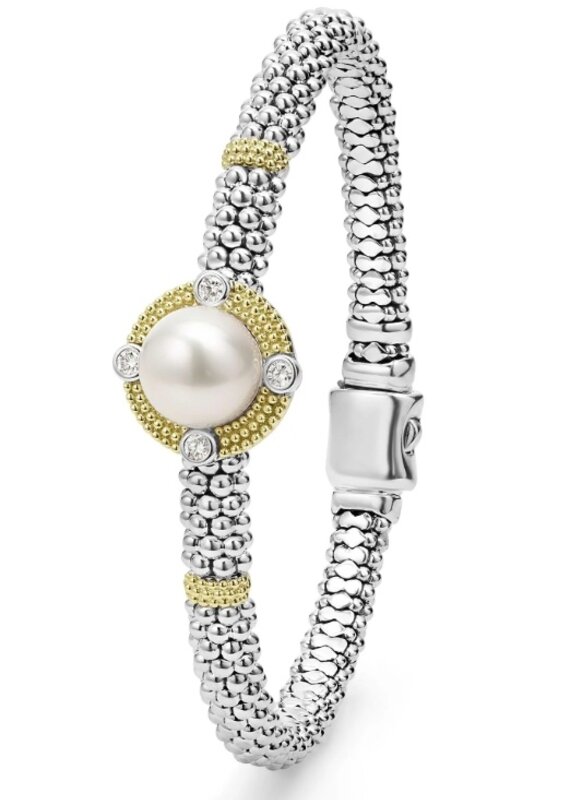 LAGOS Luna Pearl Diamond Caviar Bracelet | 6mm